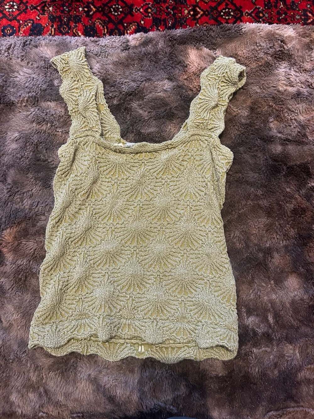 Intimately Free People Sunburst Textured Knit Tank Top, Size M/L